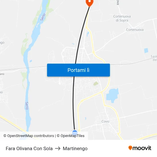 Fara Olivana Con Sola to Martinengo map
