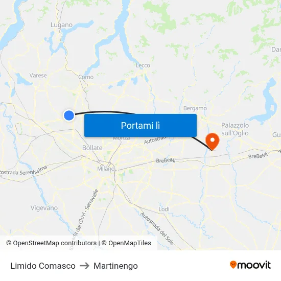 Limido Comasco to Martinengo map