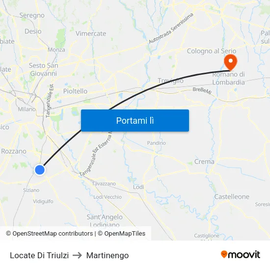 Locate Di Triulzi to Martinengo map