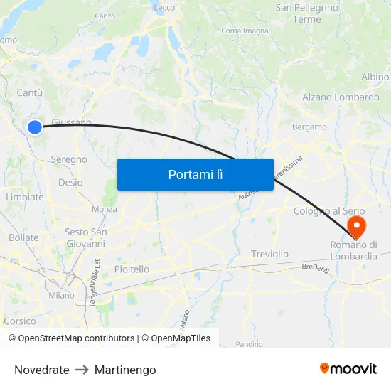 Novedrate to Martinengo map