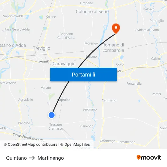 Quintano to Martinengo map