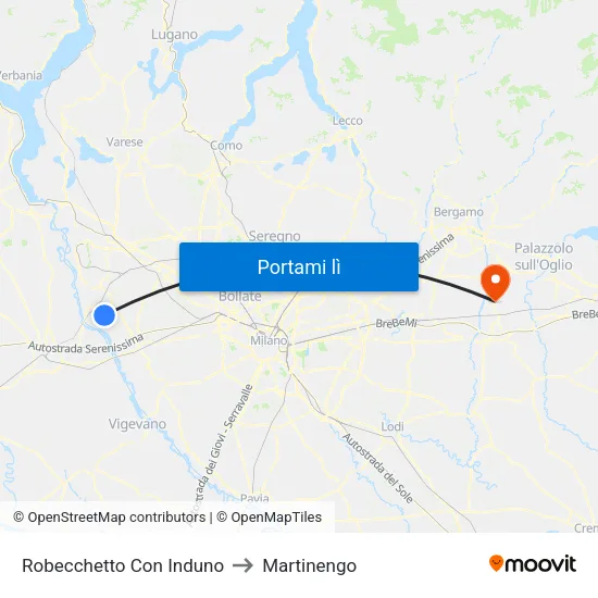 Robecchetto Con Induno to Martinengo map