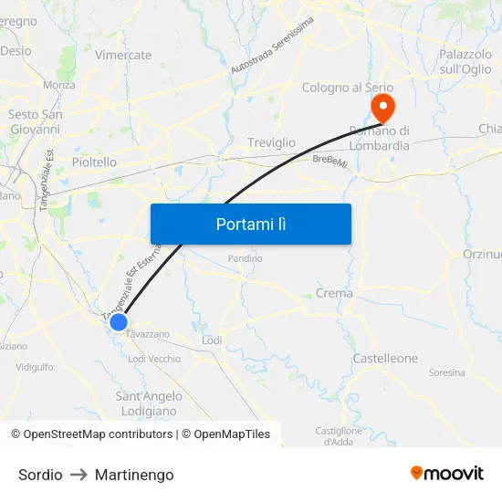 Sordio to Martinengo map
