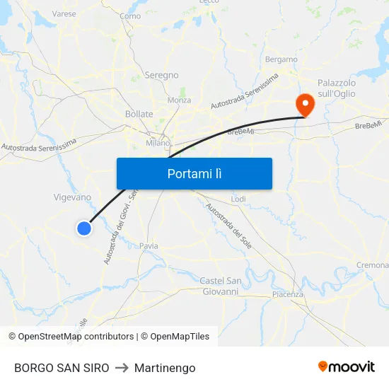 BORGO SAN SIRO to Martinengo map