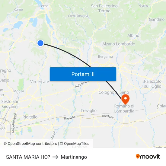SANTA MARIA HO? to Martinengo map