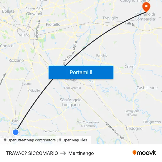 TRAVAC? SICCOMARIO to Martinengo map