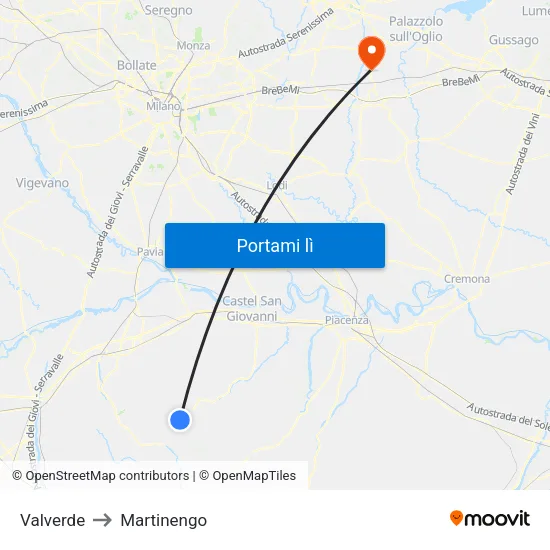 Valverde to Martinengo map