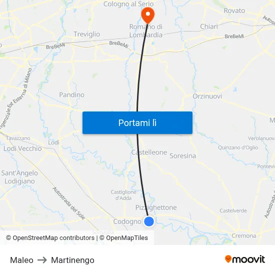 Maleo to Martinengo map