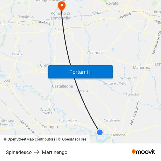 Spinadesco to Martinengo map