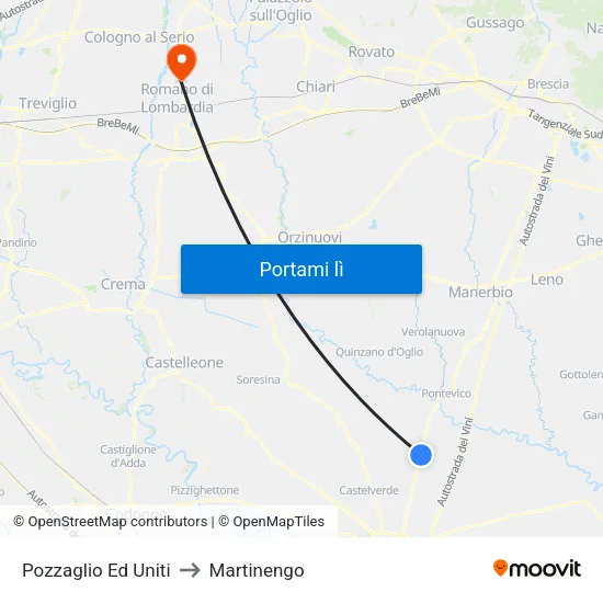 Pozzaglio Ed Uniti to Martinengo map