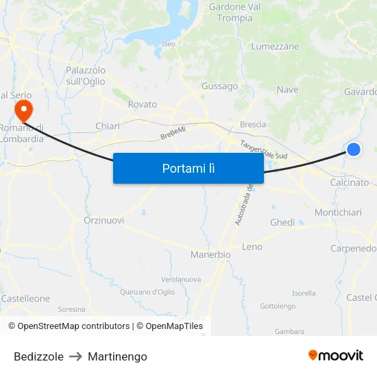 Bedizzole to Martinengo map