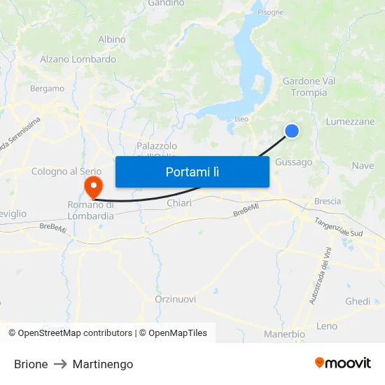 Brione to Martinengo map