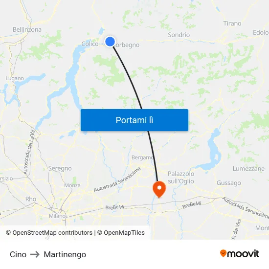 Cino to Martinengo map
