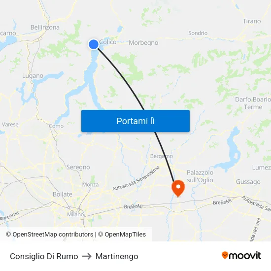 Consiglio Di Rumo to Martinengo map