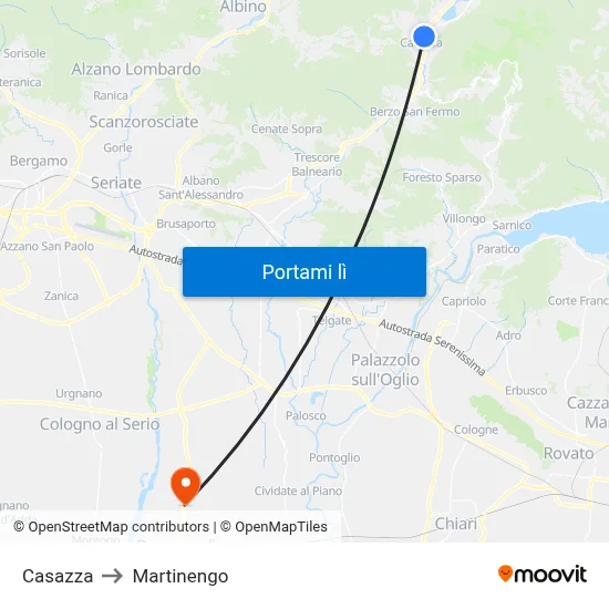 Casazza to Martinengo map