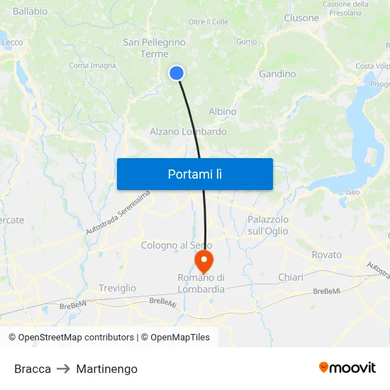 Bracca to Martinengo map