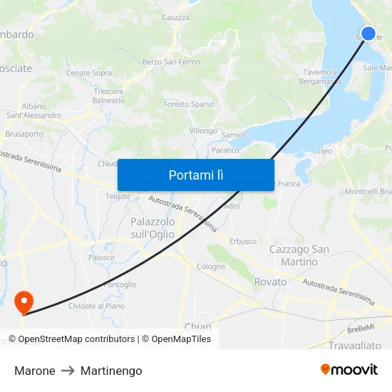 Marone to Martinengo map