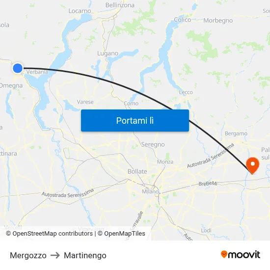 Mergozzo to Martinengo map