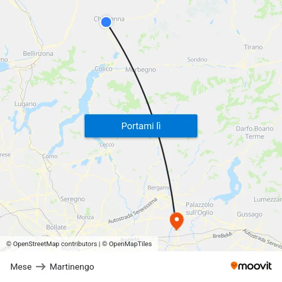 Mese to Martinengo map