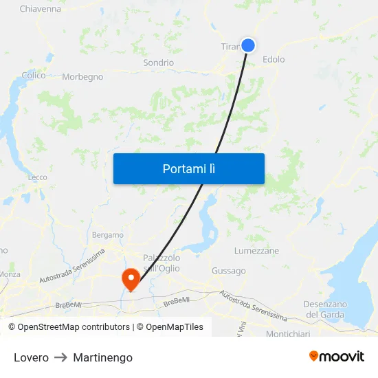Lovero to Martinengo map