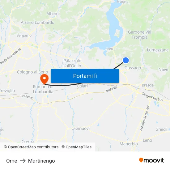 Ome to Martinengo map