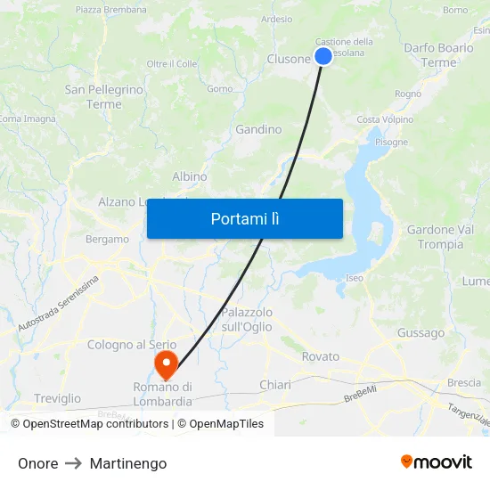 Onore to Martinengo map