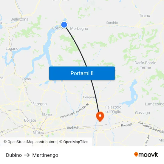 Dubino to Martinengo map