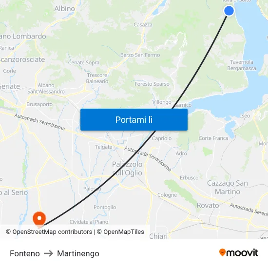 Fonteno to Martinengo map