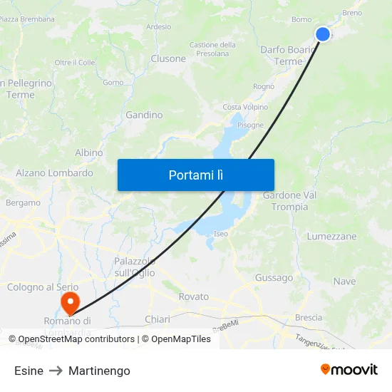 Esine to Martinengo map