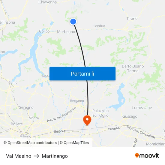 Val Masino to Martinengo map