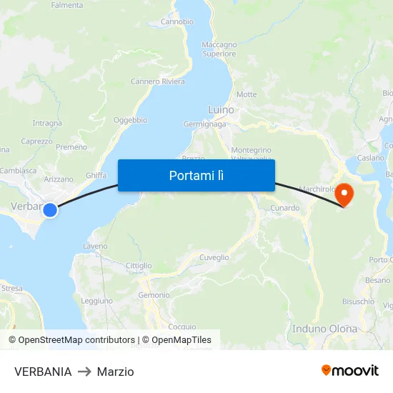 VERBANIA to Marzio map