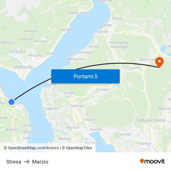Stresa to Marzio map