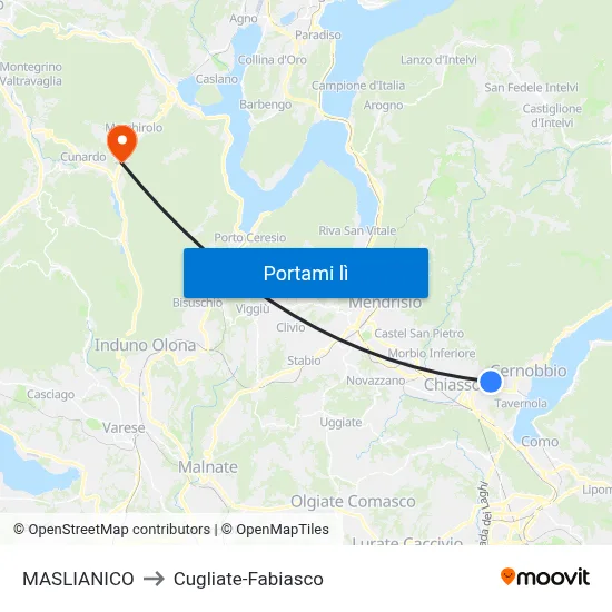 MASLIANICO to Cugliate-Fabiasco map