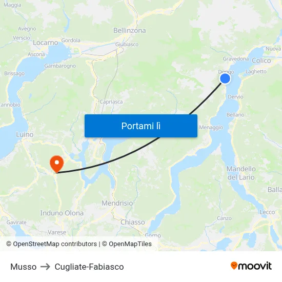 Musso to Cugliate-Fabiasco map
