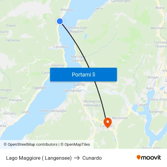 Lago Maggiore ( Langensee) to Cunardo map