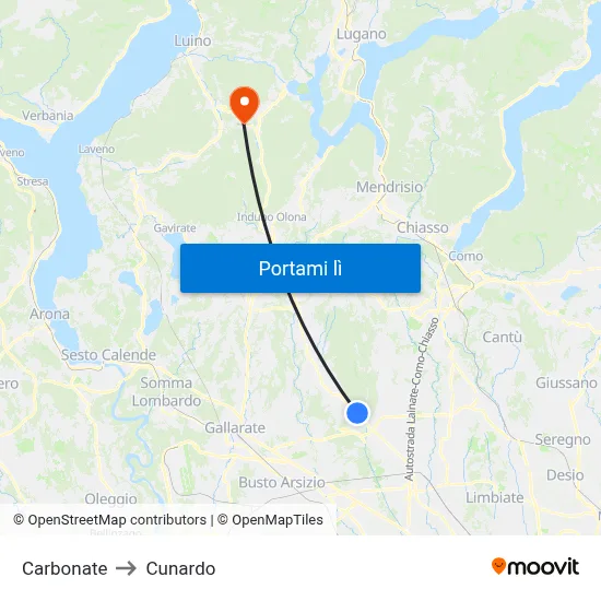 Carbonate to Cunardo map