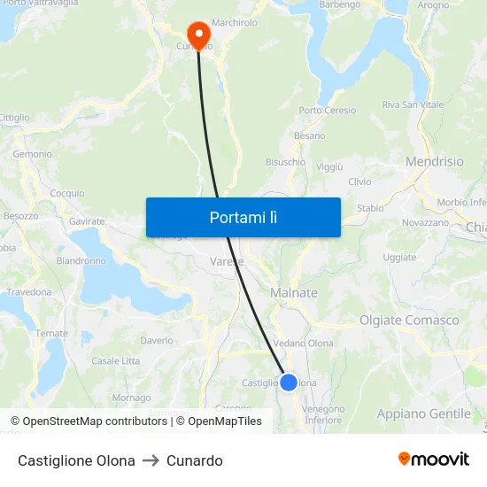 Castiglione Olona to Cunardo map