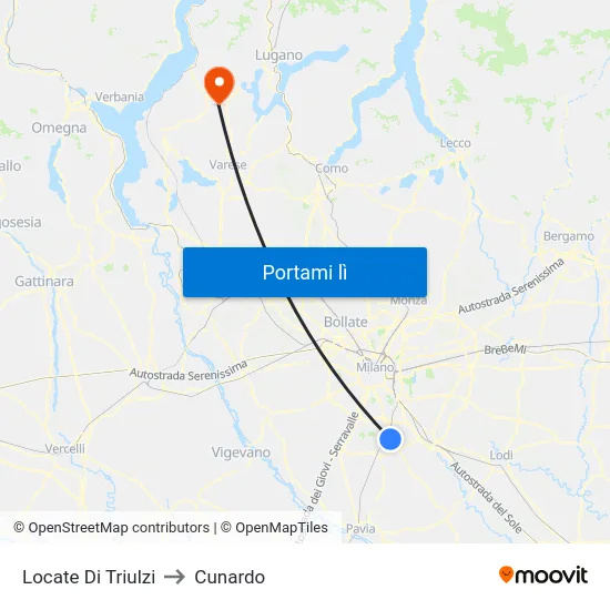 Locate Di Triulzi to Cunardo map