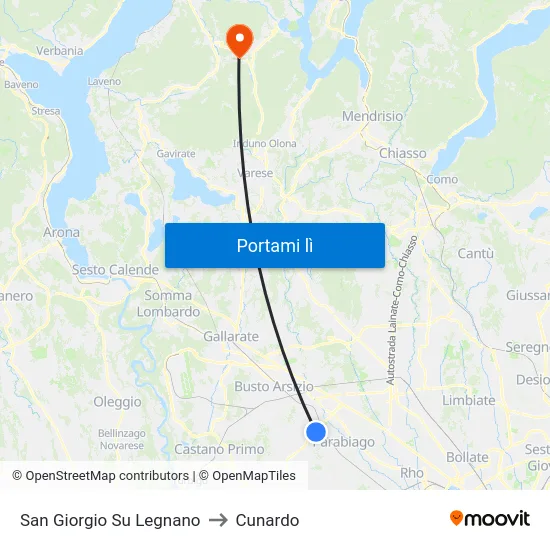 San Giorgio Su Legnano to Cunardo map