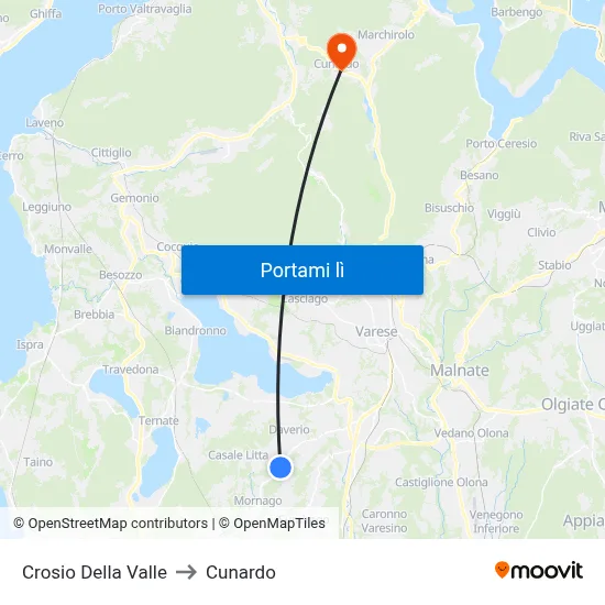Crosio Della Valle to Cunardo map