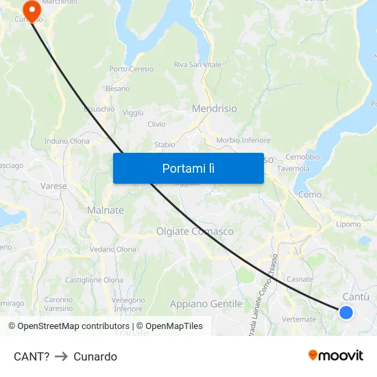 CANT? to Cunardo map