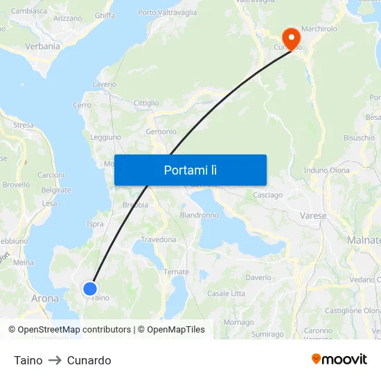 Taino to Cunardo map