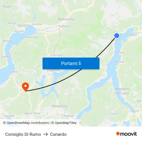 Consiglio Di Rumo to Cunardo map