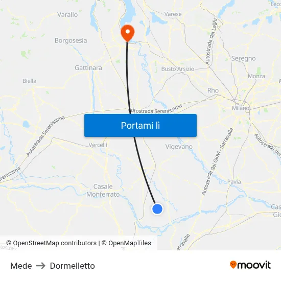 Mede to Dormelletto map