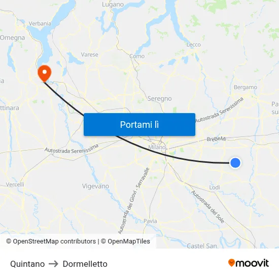 Quintano to Dormelletto map