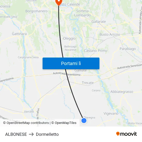 ALBONESE to Dormelletto map