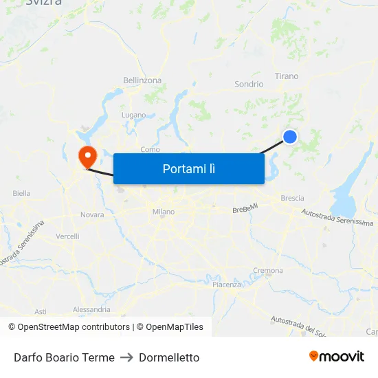 Darfo Boario Terme to Dormelletto map