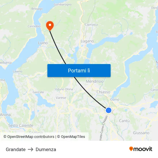 Grandate to Dumenza map