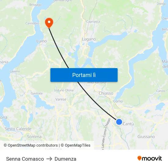 Senna Comasco to Dumenza map