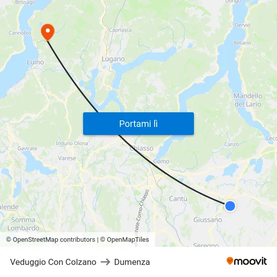 Veduggio Con Colzano to Dumenza map
